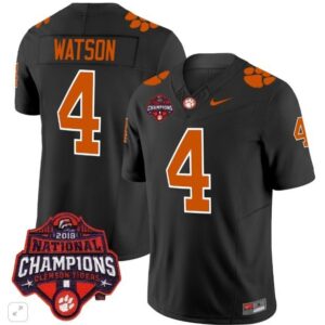 Deshaun Watson  #4 Clemson Tigers 2025 National Champions Patch Vapor   Black