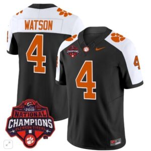 Deshaun Watson  #4 Clemson Tigers National Champions Patch   Black Alternate