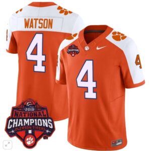 Deshaun Watson  #4 Clemson Tigers National Champions Patch   Orange Alternate