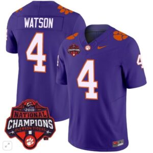 Deshaun Watson  #4 Clemson Tigers National Champions Patch Vapor  All  Purple