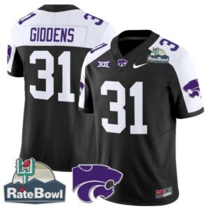 DJ Giddens  #31 Kansas State Wildcats 2025 Rate Bowl   Black Alternate