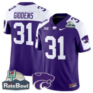 DJ Giddens  #31 Kansas State Wildcats 2025 Rate Bowl   Purple Alternate