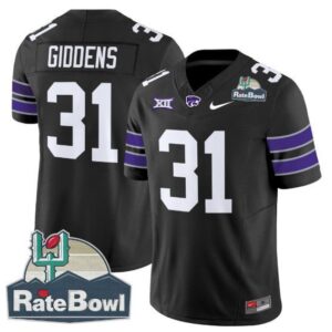 DJ Giddens  #31 Kansas State Wildcats 2025 Rate Bowl Patch   Black