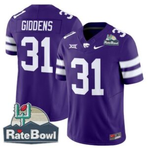 DJ Giddens  #31 Kansas State Wildcats 2025 Rate Bowl Patch   Purple