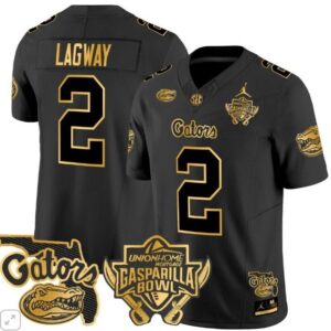 DJ Lagway  #2 Florida Gators Gasparilla Bowl Patch Vapor   Black Gold