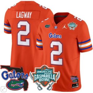 DJ Lagway  #2 Florida Gators Gasparilla Bowl Patch Vapor   Orange