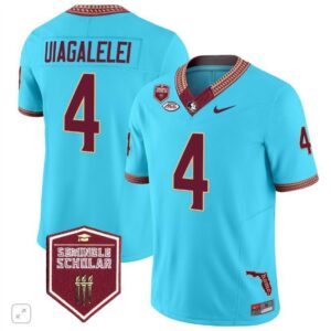 DJ Uiagalelei  #4 Florida State Seminoles Scholar Patch Vapor   Blue