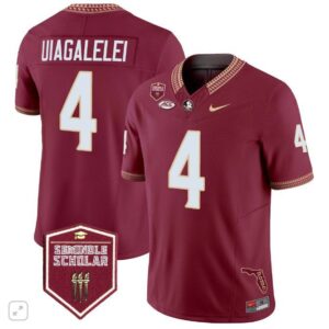 DJ Uiagalelei  #4 Florida State Seminoles Scholar Patch Vapor   Maroon