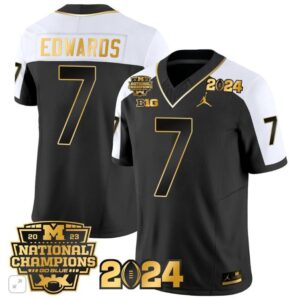 Donovan Edwards  #7 Michigan Wolverines 2024 CFP National Champions Vapor  Black Alter