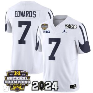 Donovan Edwards  #7 Michigan Wolverines 2024 CFP National Champions Vapor  White