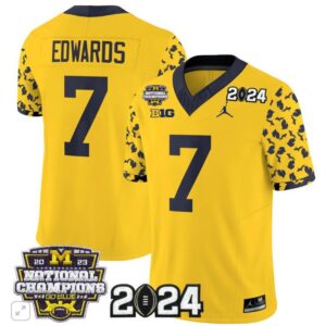 Donovan Edwards  #7 Michigan Wolverines 2024 Michigan State Style Vapor  Gold