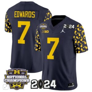 Donovan Edwards  #7 Michigan Wolverines 2024 Michigan State Style Vapor  Navy