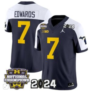 Donovan Edwards  #7 Michigan Wolverines 2024 Michigan State Style Vapor  Navy Alte