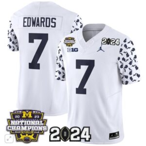Donovan Edwards  #7 Michigan Wolverines 2024 Michigan State Style Vapor  White