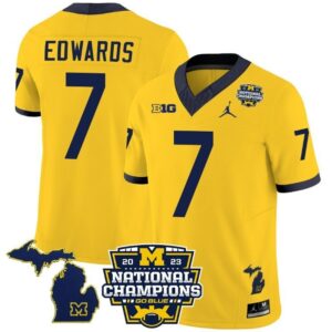 Donovan Edwards  #7 Michigan Wolverines National Champions Vapor Map   Gold