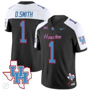 Donovan Smith  #1 Houston Cougars Oilers Inspired Vapor Map   Black Alternate