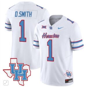 Donovan Smith  #1 Houston Cougars Oilers Inspired Vapor Map Patch   White