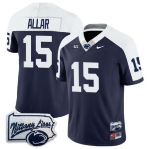 Drew Allar  #15 Penn State Nittany Lions Pennsylvania Map   Navy Alternate