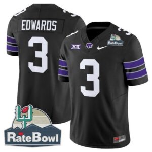 Dylan Edwards  #3 Kansas State Wildcats 2025 Rate Bowl Patch   Black