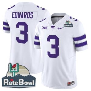 Dylan Edwards  #3 Kansas State Wildcats 2025 Rate Bowl Patch   White