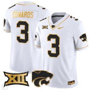 Dylan Edwards  #3 Kansas State Wildcats Vapor Patch College   White Gold