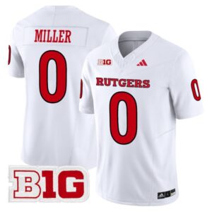 Dymere Miller  #0 Rutgers Scarlet Knights Vapor Patch College   White