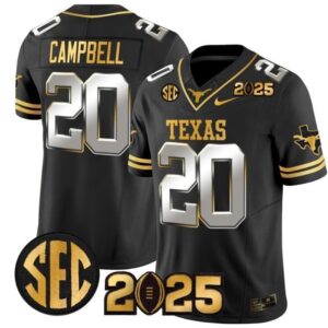Earl Campbell  #20 Texas Longhorns 2025 CFP Final Patch   Black Limited