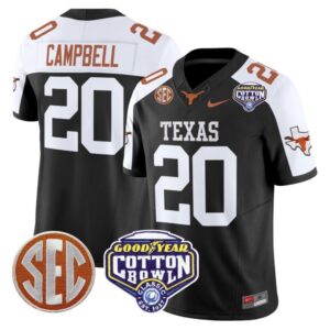 Earl Campbell  #20 Texas Longhorns Cotton Bowl Patch College   Black Alternate