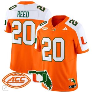 Ed Reed  #20 Miami Hurricanes Vapor ACC Patch   Orange Alternate