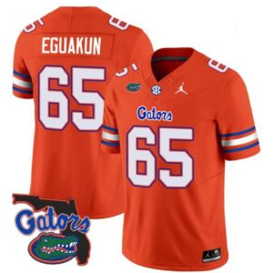 Eguakun  #65 Florida Gators Vapor Patch College   Orange
