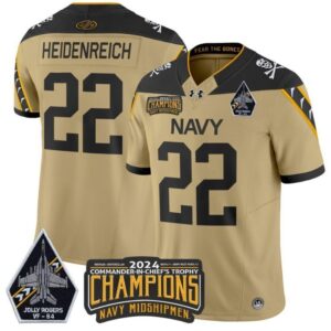 Eli Heidenreich  #22 Navy Midshipmen Jolly Rogers Champions Patch   Gold