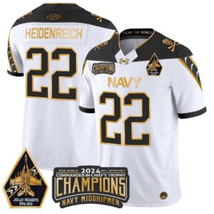 Eli Heidenreich  #22 Navy Midshipmen Jolly Rogers Champions Patch   White Gold