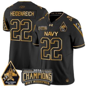 Eli Heidenreich  #22 Navy Midshipmen Jolly Rogers Champions Patch  Black Gold