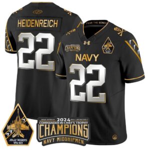 Eli Heidenreich  #22 Navy Midshipmen Jolly Rogers Champions Patch  Black Limited