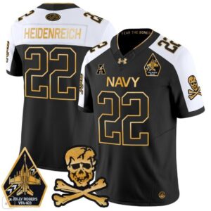Eli Heidenreich  #22 Navy Midshipmen Vapor Patch College   Black Alternate