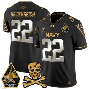 Eli Heidenreich  #22 Navy Midshipmen Vapor Patch College   Black Limited