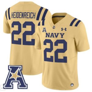 Eli Heidenreich  #22 Navy Midshipmen Vapor Patch College   Gold