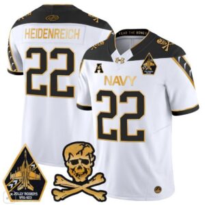 Eli Heidenreich  #22 Navy Midshipmen Vapor Patch College   White Gold