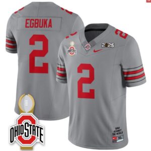 Emeka Egbuka  #2 Ohio State Buckeyes 2025 National Champions   Gray
