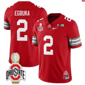 Emeka Egbuka  #2 Ohio State Buckeyes 2025 National Champions   Red
