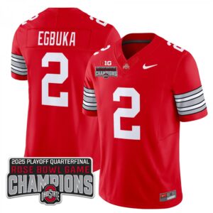 Emeka Egbuka  #2 Ohio State Buckeyes 2025 Rose Bowl Champions Patch   Red