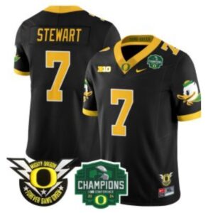 Evan Stewart  #7 Oregon Ducks Big Ten Champions Patch   Black