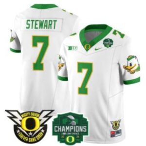 Evan Stewart  #7 Oregon Ducks Big Ten Champions Patch   White