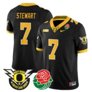 Evan Stewart  #7 Oregon Ducks Mighty Rose Bowl Patch   Black