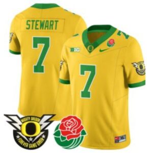 Evan Stewart  #7 Oregon Ducks Mighty Rose Bowl Patch   Gold