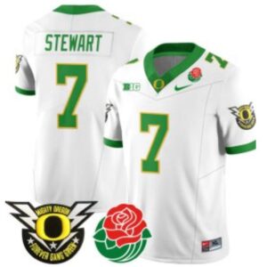 Evan Stewart  #7 Oregon Ducks Mighty Rose Bowl Patch   White