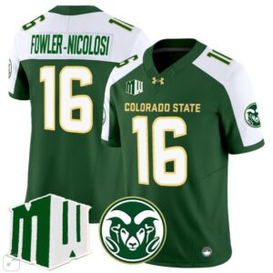 Fowler - Nicolosi  #16 Colorado State Rams Home Vapor Patch   Green Alternate