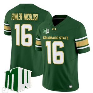 Fowler - Nicolosi  #16 Colorado State Rams Home Vapor Patch College   Green