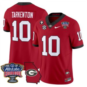 Fran Tarkenton  #10 Georgia Bulldogs Sugar Bowl Georgia Map Vapor   Red
