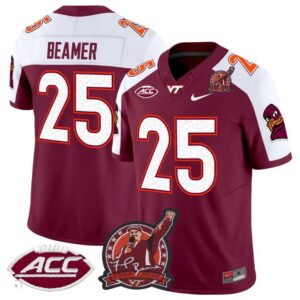 Frank Beamer  #25 Virginia Tech Hokies Coach Frank Beamer   Maroon Alternate